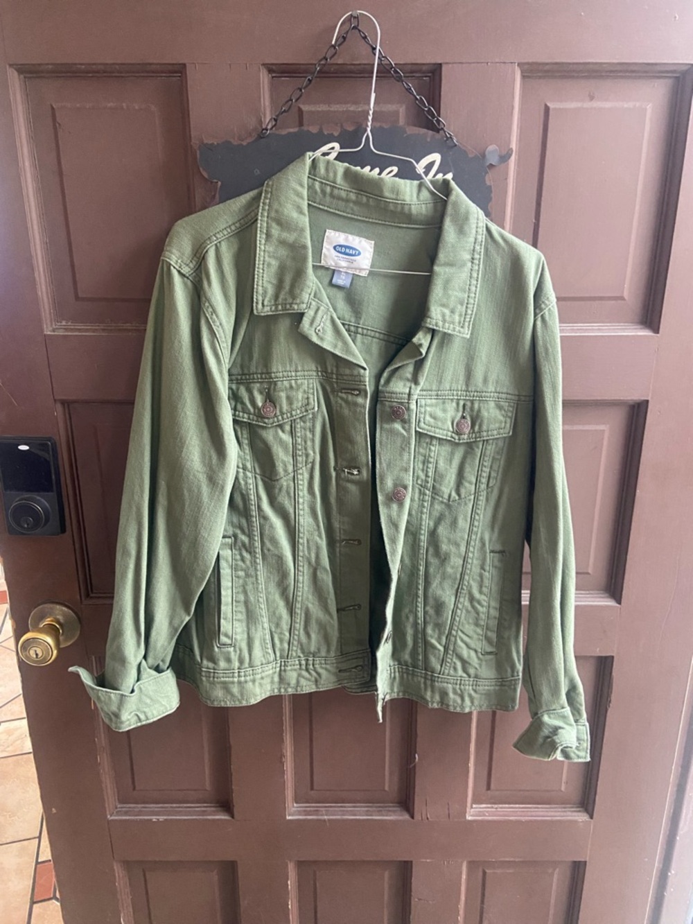 Old Navy Women's Olive Green Utility Jacket SAN FRANCISCO